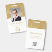 Badge Logo de société personnalisé barre de code de base (Avant & arrière)