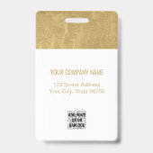 Badge Logo de société personnalisé barre de code de base (Arrière)