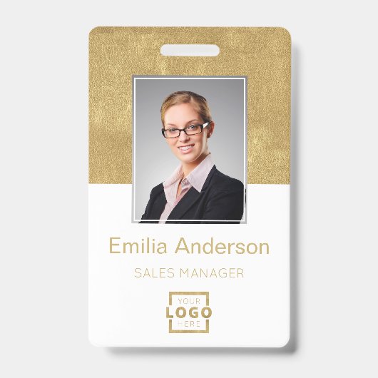 Badge Logo de société personnalisé barre de code de base (Avant)