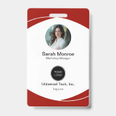 Badge Logo de société personnalisé Code-barres ID de séc (Avant)