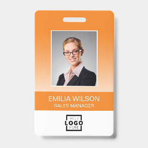 Badge Logo de société personnalisé Code-barres Photo d'e