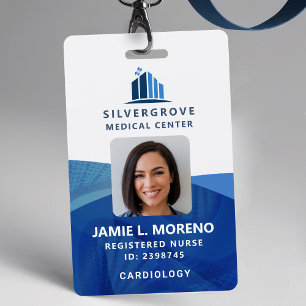 Badge Logo de soins de santé Médicale ADN bleu Photo ID