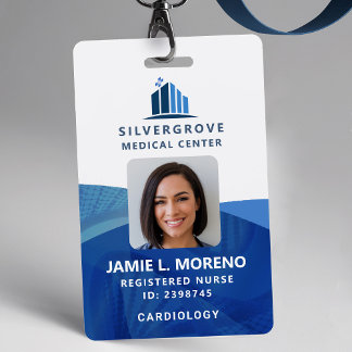 Badge Logo de soins de santé Médicale ADN bleu Photo ID 