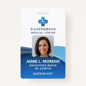 Badge Logo de soins de santé Médicales Moderne bleu Phot (Devant)