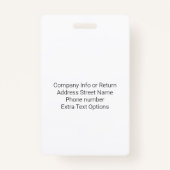 Badge Logo de style Carré ou cercle - ID employé (Dos)