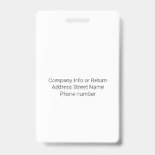 Badge Logo de style carré ou cercle Nom de l'employé (Arrière)