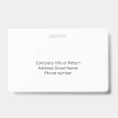 Badge Logo de style horizontal Nom de l'employé Bleu (Arrière)