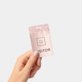 Badge Logo de visiteur entreprise teinté de rose gold (Manuel / portable)