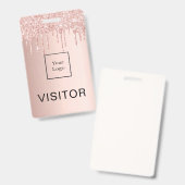 Badge Logo de visiteur entreprise teinté de rose gold (Avant & arrière)