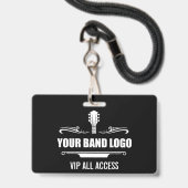 Badge Logo de votre bande large VIP (Front with Lanyard)