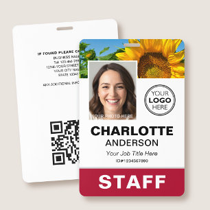 Badge Logo d'employé de l'entreprise de photos d'identit
