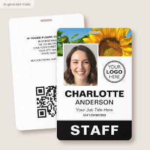 Badge Logo d'employé de l'entreprise de photos d'identit