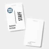 Badge Logo d'employé moderne personnalisé (Avant & arrière)