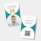 Badge Logo d'entreprise avec code QR et arche de photo b (Avant & arrière)