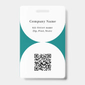 Badge Logo d'entreprise avec code QR et arche de photo b (Arrière)