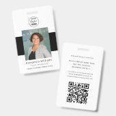 Badge Logo d'entreprise Code QR de la carte d'identité p (Avant & arrière)
