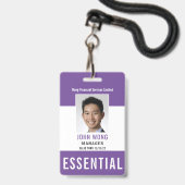 Badge Logo d'entreprise essentiel Photo d'employé (Front with Lanyard)