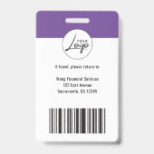 Badge Logo d'entreprise essentiel Photo d'employé (Back)