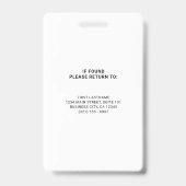 Badge Logo d'entreprise grand format noir et blanc profe (Arrière)