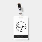 Badge Logo d'entreprise grand format noir et blanc profe (Avant avec clip)