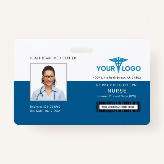 Badge Logo d'entreprise Healthcare Employé Photo ID pers (Devant)