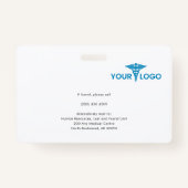Badge Logo d'entreprise Healthcare Employé Photo ID pers (Dos)