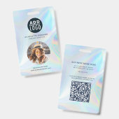 Badge Logo d'entreprise holographique Code QR - ID photo (Recto et verso)