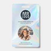 Badge Logo d'entreprise holographique Code QR - ID photo (Face)