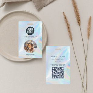 Badge Logo d'entreprise holographique Code QR - ID photo