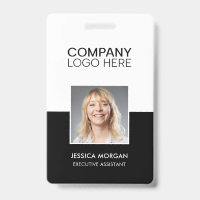 LOGO D'ENTREPRISE ID PHOTO D'EMPLOYÉ MINIMAL NOIR
