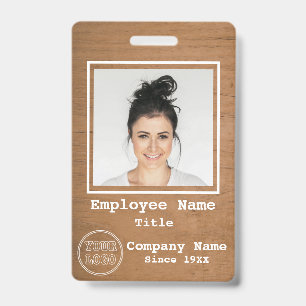 Badge Logo d'entreprise Lumière Rustique Bois Photo Id E