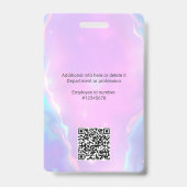 Badge Logo d'entreprise Lumina Opal, Photo, Code Qr, Nom (Dos)