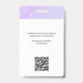 Badge Logo d'entreprise Lumina Opal, Photo, Code Qr, Nom (Dos)