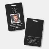 Badge Logo d'entreprise moderne avec photo ID Nom du per (Avant & arrière)