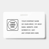 Badge Logo d'entreprise moderne | Carte d'identité profe (Arrière)