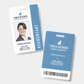 Badge Logo d'entreprise moderne Code employé (Avant & arrière)