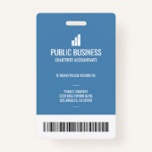 Badge Logo d'entreprise moderne Code employé (Dos)