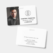 Badge Logo d'entreprise moderne de photo d'identité Nom  (Avant & arrière)