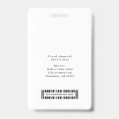 Badge Logo d'entreprise moderne et carte d'identité d'em (Arrière)