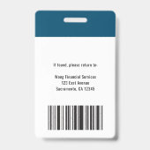 Badge Logo d'entreprise moderne Photo d'employé (Arrière)