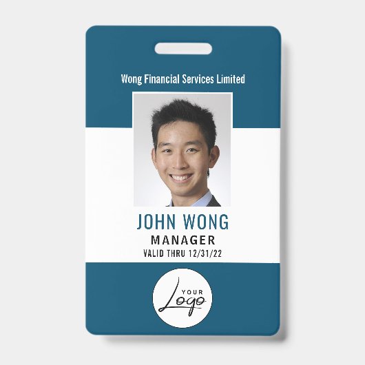 Badge Logo d'entreprise moderne Photo d'employé (Avant)