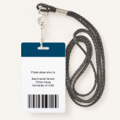 Badge Logo d'entreprise moderne Photo d'employé (Derrière avec lanière)