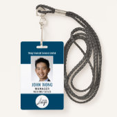 Badge Logo d'entreprise moderne Photo d'employé (Devant avec lanière)