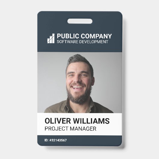 Badge Logo d'entreprise moderne Photo d'identification d (Avant)