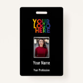 Badge Logo d'entreprise - Nom du code-barres photo de l' (Devant)