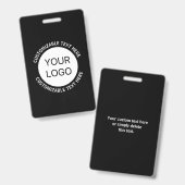 Badge Logo d'entreprise ou toute image et texte modifiab (Avant & arrière)