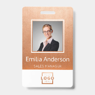 Badge Logo d'entreprise personnalisé Code à barres - Pho