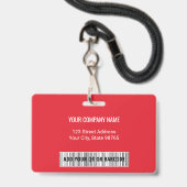 Badge Logo d'entreprise personnalisé Code à barres - Pho (Arrière avec lanière)