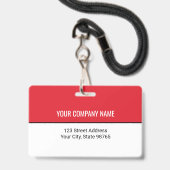 Badge Logo d'entreprise personnalisé Code à barres - Pho (Arrière avec lanière)