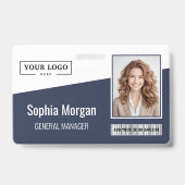 Badge Logo d'entreprise personnalisé Code à barres Photo (Avant)